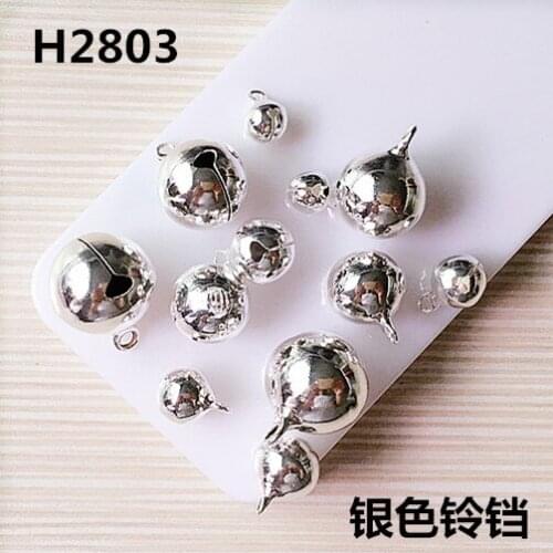Wholesale 100PCS Bright Silver Tone Alloy Christmas Bell Pendant Charms Fit for Bracelet Necklace Keyring Decor 8-18MM