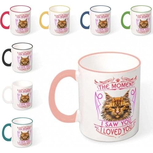 Personalized Ceramic Mug Golden Cat Prints Mug Lovely Drink Water Cup Breakfast Milk Cup Women Men Custom Exclusive Mugs Gifts