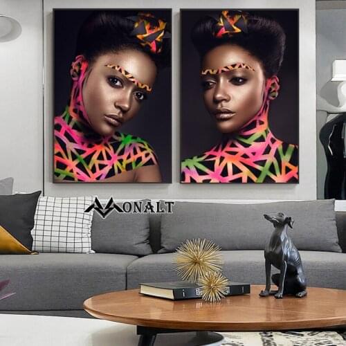 Canvas Poster African woman body doodle Decorative Paintings HD living room wall art Figure picture Nordic Abstract art print