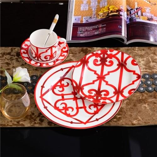 Bone China Western Food Plate European-style Steak Plate Dessert Dried Fruit Cake Tray Fruit Plate Home Kitchen Cutlery