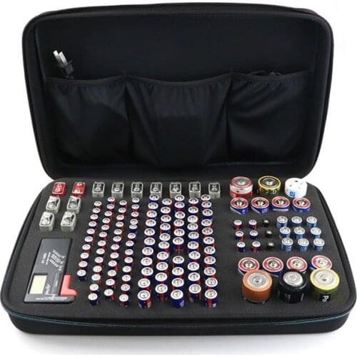 AA AAA Shockproof Battery Storage Box /Power Bank Case/Battery Holder Organizer For 146pcs AA AAA 9V Batteries with Zipper