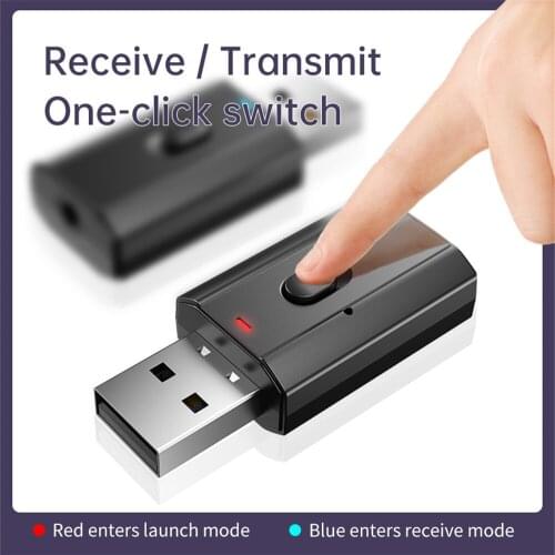 USB & 3.5mm AUX Bluetooth 5.0 Audio Receiver and Transmitter Wireless Music Adapter for Car MP3 Radio Player Speaker TV Headset