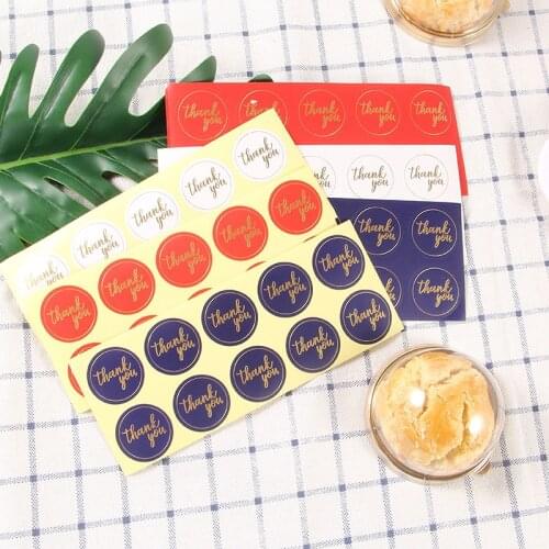 100pcs/pack Gold thank you Label Sticker Circular Sealing Label Sticker PVC Transparent DIY Label Dia 2.8cm