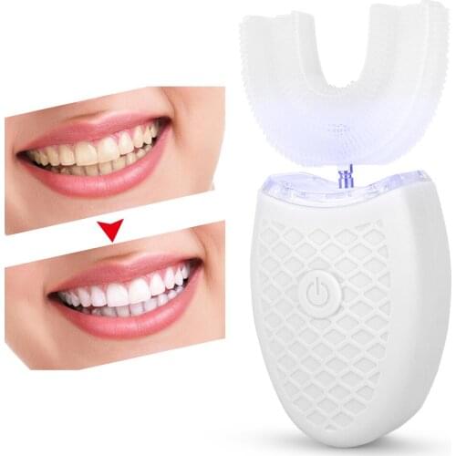 U-Shaped Adult Electric Sonic Toothbrush Automatic Cleaning Toothbrush Oral Care Tool White Adult Type