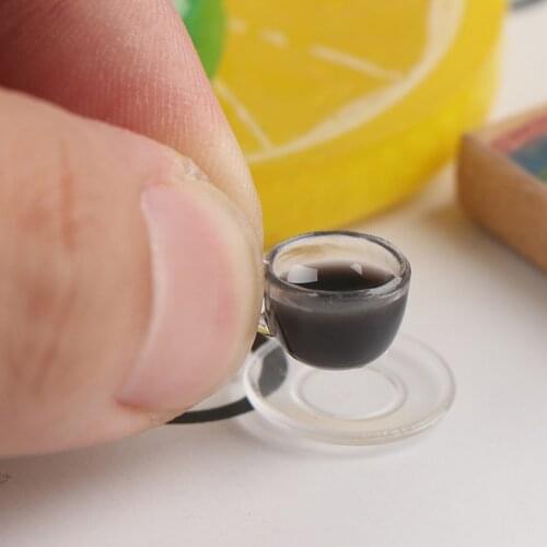 1 x Doll House Mini 2 Pcs Set Coffee Cup And Saucer Dollhouse Miniature