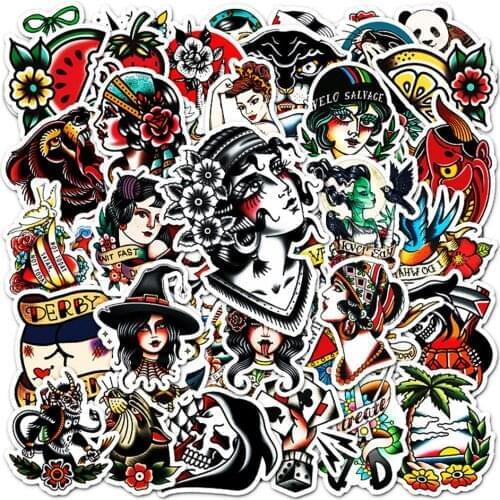 10/30/50PCS Retro Terror Series Gothic Sticker Aesthetics Skateboard Laptop Motorcycle Phone Bike Graffiti Sticker Decal Kid Toy