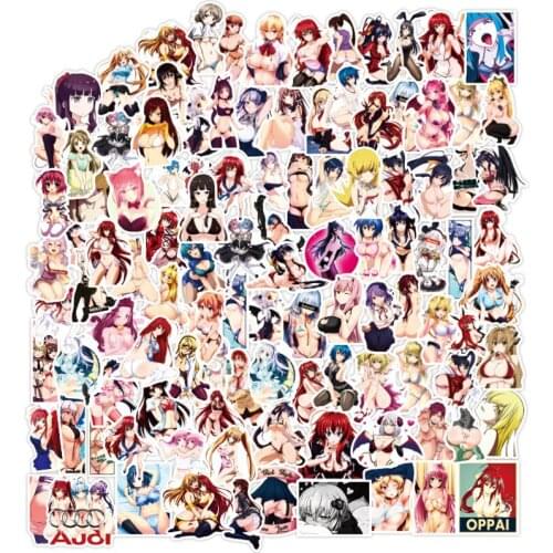 100pcs Anime Sexy Girls Adult Otaku Welfare Comic Sticker Toy Suitable For Mobile Laptop Luggage Skateboard Decals Stickers F3