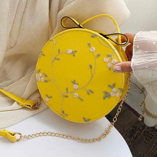 25# Womens Summer Lace Fresh Handbag Elegant Crossbody Bag Solid Color Small Round Bag Casual Funny Bag Bolsa Feminina 2020