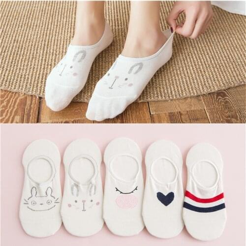 5Pairs/Lot Cartoon Unicorn Cat Fox Socks Cute Animal Women Socks Summer Funny Short Ankle Socks Ladies Cotton Sock Dropship