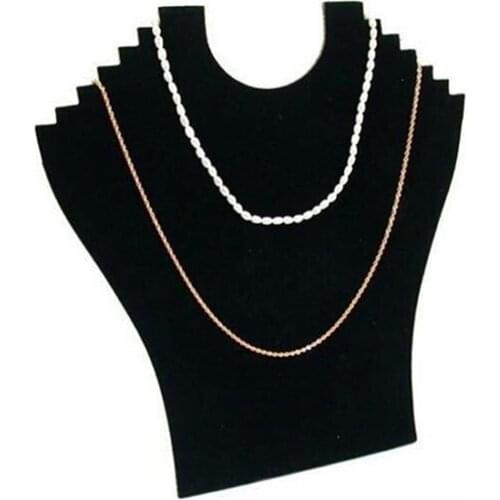 75% HOT SALES!!! Necklace Bust Jewelry Pendant Chain Display Holder Neck Velvet Stand Easel