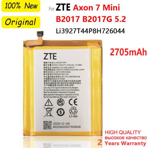 100% Original 2705mAh Li3927T44P8h726044 Battery For ZTE Axon 7 Mini B2017 B2017G 5.2inch Phone Batteries+Tracking Code