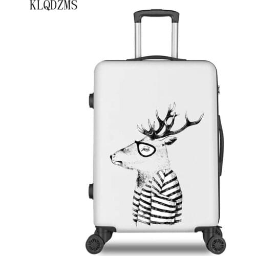 KLQDZMS 20/22/24/26inch cartoon luggage series ABS+ PC rolling luggage fashion men women travel trolley suitcase on wheels