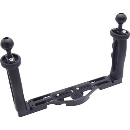 Dual Handheld Stabilizer Diving Underwater Camera Housings Tray/Grip Waterproof With Double Handle For Dome Port Waterproof Case