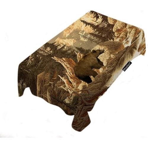 Grizzly Bear Tablecloth Animal Wilderness Brook Canyon Forest Mountain Nature Yellowstone Rectangle