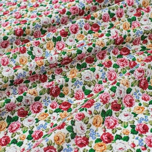 Red Rose Cotton Fabric For Dress Платье Tissus Au MÈTre Telas Por Metro Sewing Ткань Для Шитья Vestidos Coton Africain Ткани DIY