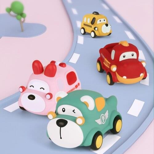 Baby Montessori Toys Toddler Cartoon Pull Back Car Juguetes Carro Animal Vehicle Education Soft Toys for Baby Boy Birthday Gift