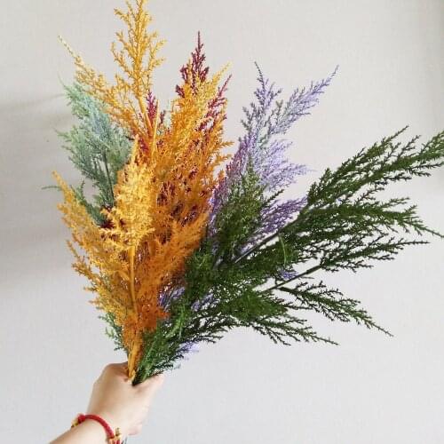 73cm Artificial Pine Needle Branches Fake Petris Fern Flowers Home Hotel Plant Leaf Decor Plastic Fake Plant