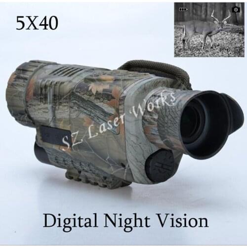 Camouflage digital monocular infrared night vision goggles 5X40 night vision scope Takes Photos Video with TFT LCD for hunting