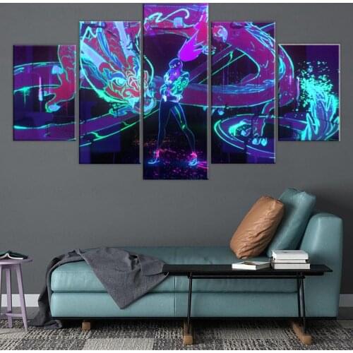 HD canvas printed painting 5 piece League of Legends KDA Akali Splash Art Home decor Poster Picture For Living Room