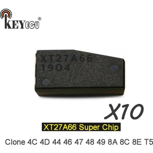 KEYECU 10x VVDI supermode chip / XT27A66 Transponder Remote key Chip Car key Convertible 4C 4D 44 46 47 48 49 8A 8C 8E T5