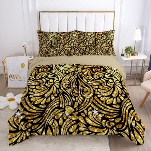 3D Black Luxury Bedding Sets Duvet Cover Set Comforther Cases Quilt Covers Pillowcase Full Twin Single Double Size Bed Linen