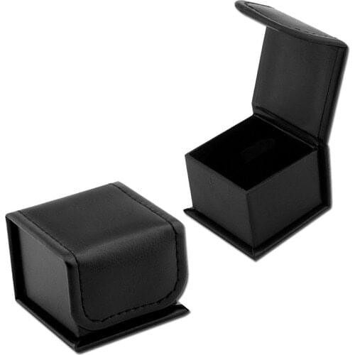 Alis Silver Black Color Leather Ring Box