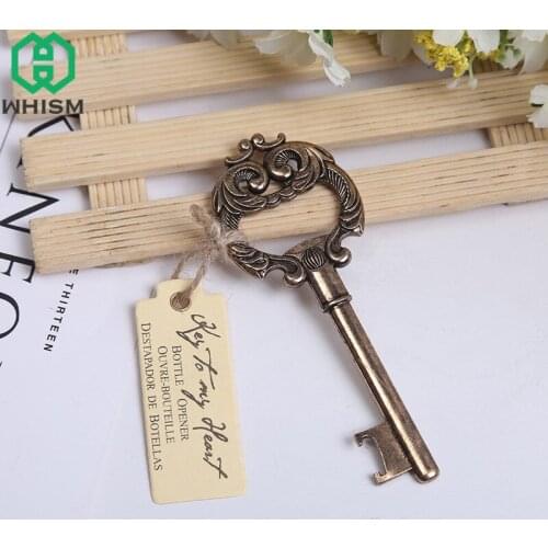 Creative Metal Bottle Opener Vintage Mini Alloy Key Beer Openers Wedding Party Kitchen Accessories Decoration Gift