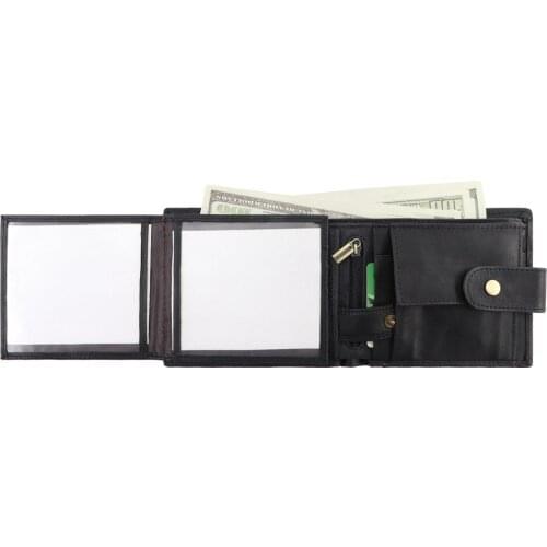 Mens Wallet Genuine Leather Business Card Holder Cow Skin Money Bag Wallets RFID Blocking Purse Man High Quality