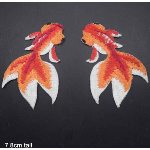 Big Size Fish Iron On Patch Embroidered Clothes Patch For Clothing Clothes Stickers Garment