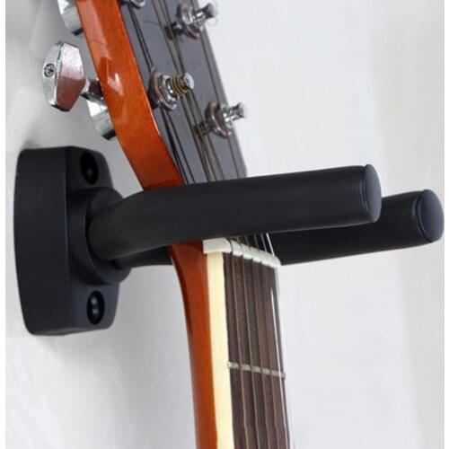 Black Guitar Hanger Hook Holder Wall Mount Stand Rack Bracket Display Strong Fixed Wall Guitar Bass Screws Accessories