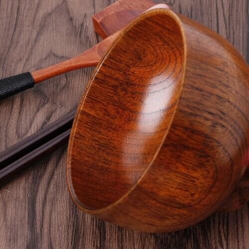 Natural Jujube Wooden Rice Soup Bowl Food Containter Kitchen Utensil Tableware GXMA