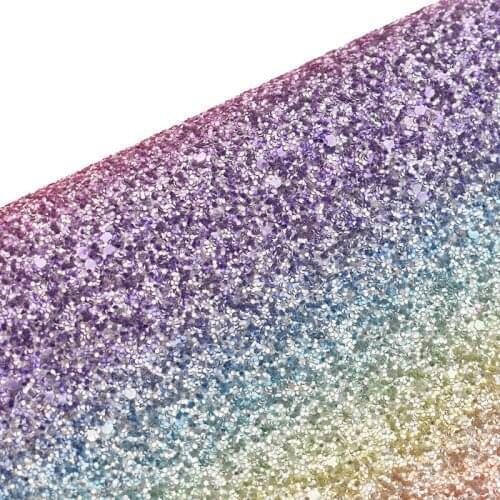 2019 New 1/2 Yard Chunky Glitter Synthetic Leather Fabric For DIY Shoes Bags Sewing Materials