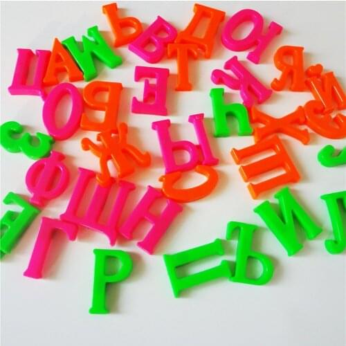 New Hot 33 pieces 4cm Russian Alphabet Fridge Magnets Plastic toys Child Letter Education Toy Baby Learning Tools Gifts For kids