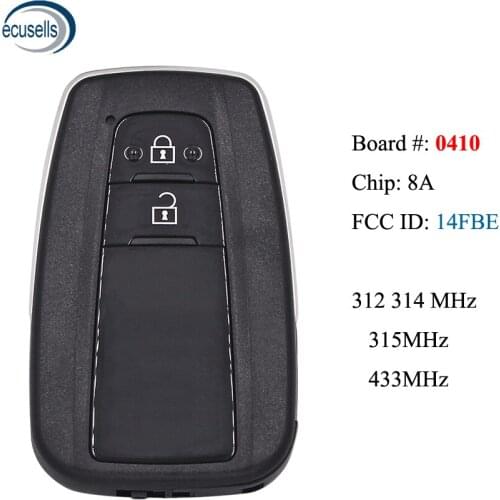 Board 0410 2 Button ASK312/314.3/433MHz Smart Remote Key 8A Chip FCC ID:14FBE Suit for Avalon C-HR RAV4 Prius 2018-2019