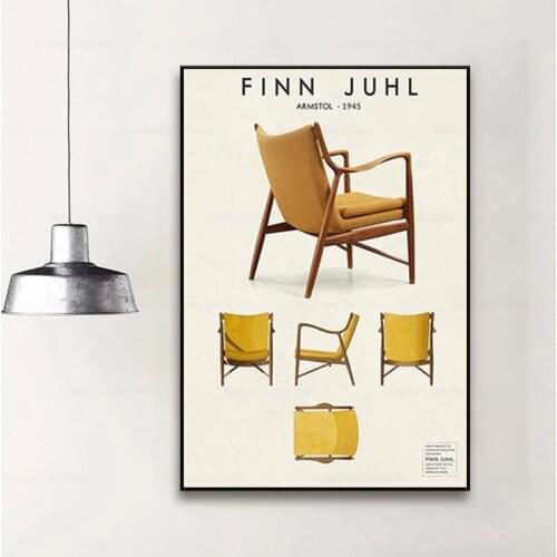 Finn Juhl poster, Scandinavian design poster, Finn Juhl design chair, Danish furniture poster, Finn Juhl, design chairs