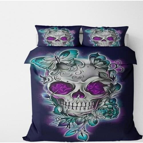Luxury Flower Butterfly Bedding Sets Skull Duvet Cover Set Pillowcase Home Textiles Twin Full Queen King Sizes Adult Gifts Decor
