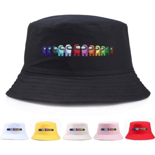 Among us fisherman hat game peripheral printing summer single basin hat men women outdoor fishing sunscreen flat-top fisherman