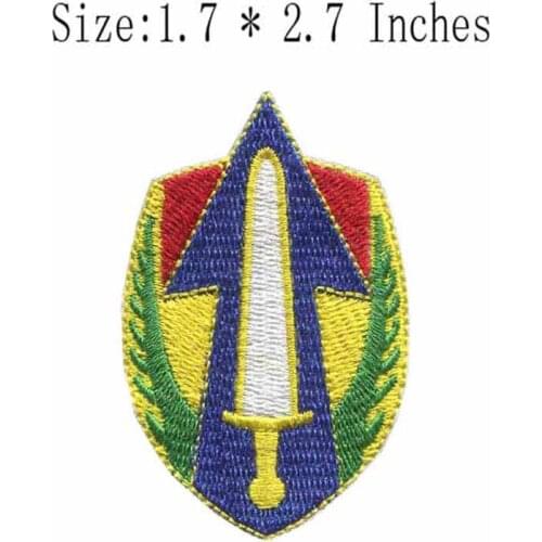 Sword arrows 1.7"wide embroidery for iron on backing/red yellow blue patch/leaves patch