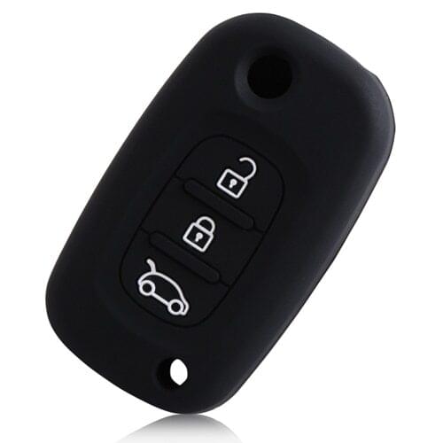 Silicone Car Key Cover for Lada Renault Twingo Clio Master Kango fit Benz Smart Remote Flip Key Case Protector 3BTN