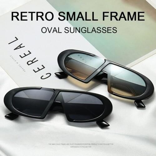 Style Oval Sunglasses Women Vintage Retro Round Frame White Mens Sun Glasses Female Black Hip Hop Clear Glasses