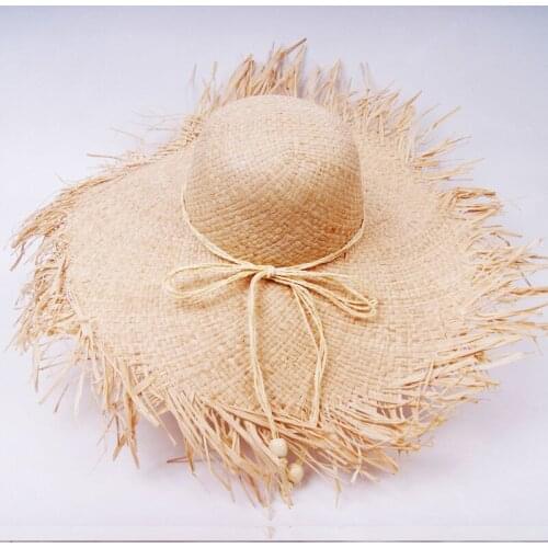Women Paper Straw Hats Wide Large Wide Brim Straw Hats Beach Summer Big Straw Sun Hat