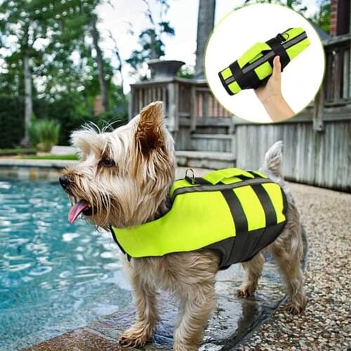 Airbag Life Jacket for Dogs Inflatable Folding Dog Swimming Vest Convenient Safety Swimsuit Fluorescent Green Pet Clothes