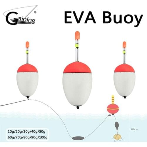 10pcs/lot EVA Luminous Float Fish Bait 10g-100g Fishing Floats Fishing Accessory Glow In The Dark Plastic Buoy