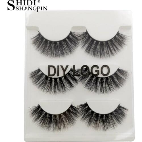 DIY LOGO packaging natural false eyelashes customize 3d mink lashes wholesale package custom label fake eyelash
