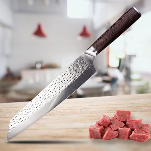 9 Inch Japanese Chefs Knife Forged Kitchen Knife Stainless Steel Slicing Knife Meat Fish Vegetable Salmon Lancet