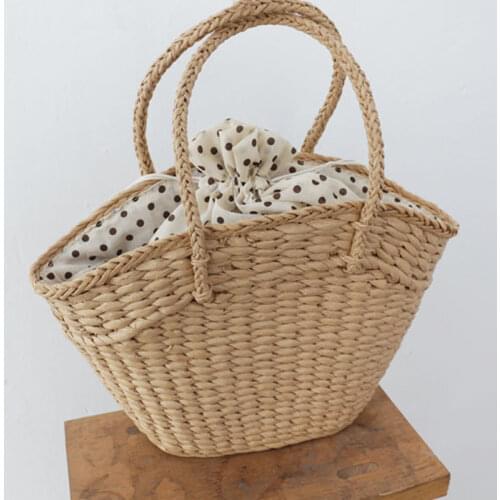 Hand Woven Womens Tote Bag Large Capacity Knitted Handbag Handmade Summer Beach Bags Female Bohemian Straw Bag Shopping Basket