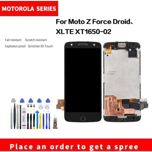 For Motorola Moto Z Force Droid、XLTE XT1650-02 LCD display High quality HD brand new screen assembly with Disassembly tools