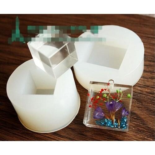 1pcs Cube Liquid silicone mold DIY resin jewelry pendant necklace pendant lanugo mold resin molds for jewelry