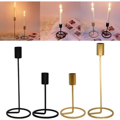 1Pc Nordic Dining Table Iron Candle Holder Desktop Candlelight Stand Dinner Props Home Wedding Decoration