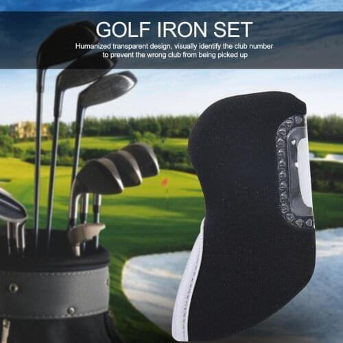New 10PCS Golf Club Iron Head Covers Sturdy Cue Head Protective Cover Neoprene Golf Club Iron Head Covers For Golfs Accessories